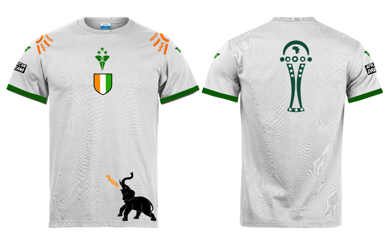 Tee-Shirt Élephant Supporteur Côte d'Ivoire Coton